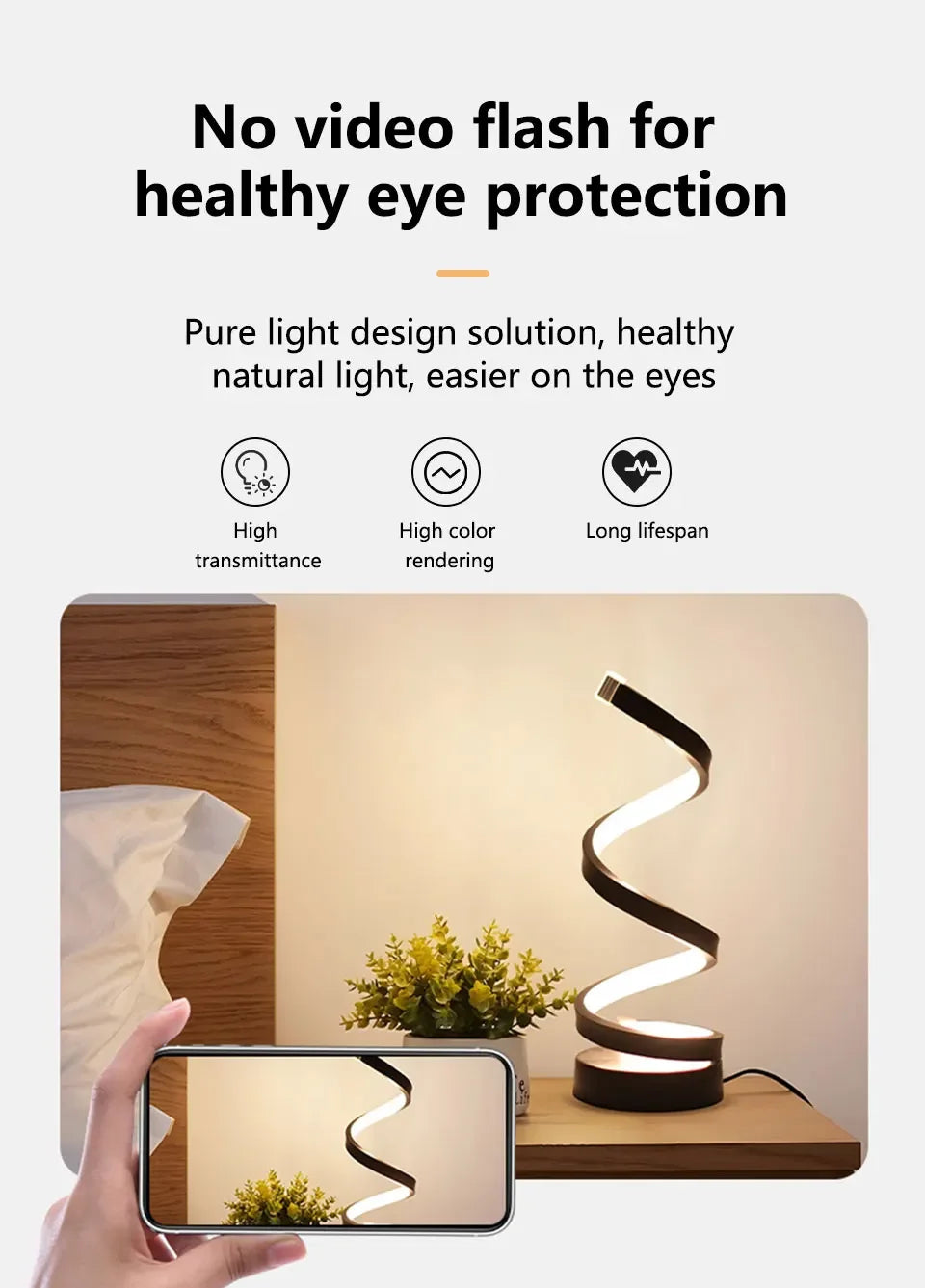 LED Night Light Spiral Table Lamp Modern Bedside Lamps Dimmable Night Lamp Office Living Room Bedroom Decoration Night Lights