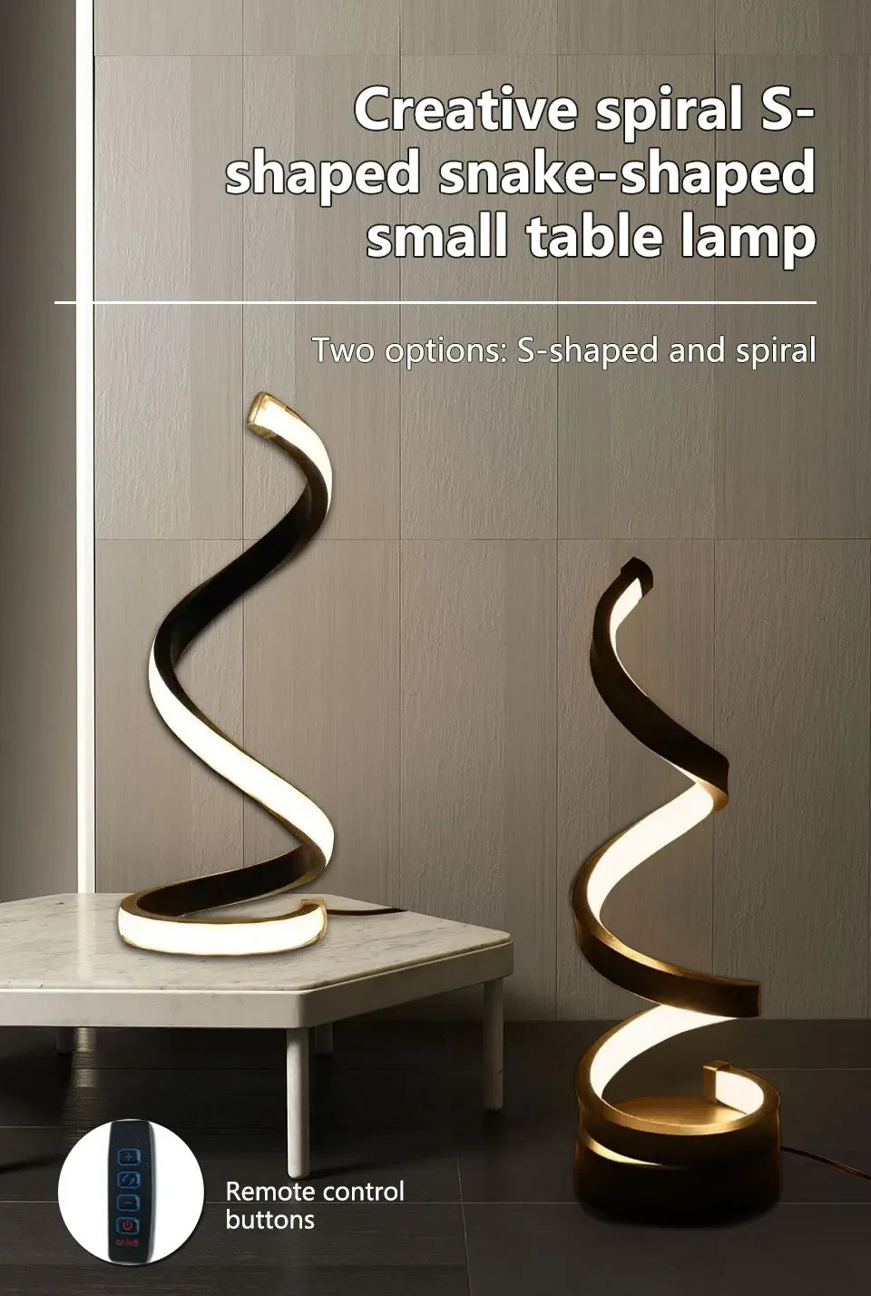 LED Night Light Spiral Table Lamp Modern Bedside Lamps Dimmable Night Lamp Office Living Room Bedroom Decoration Night Lights